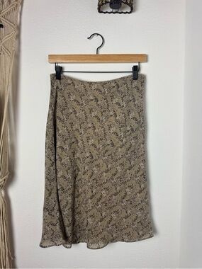 Old Navy Taupe Floral Midi Skirt